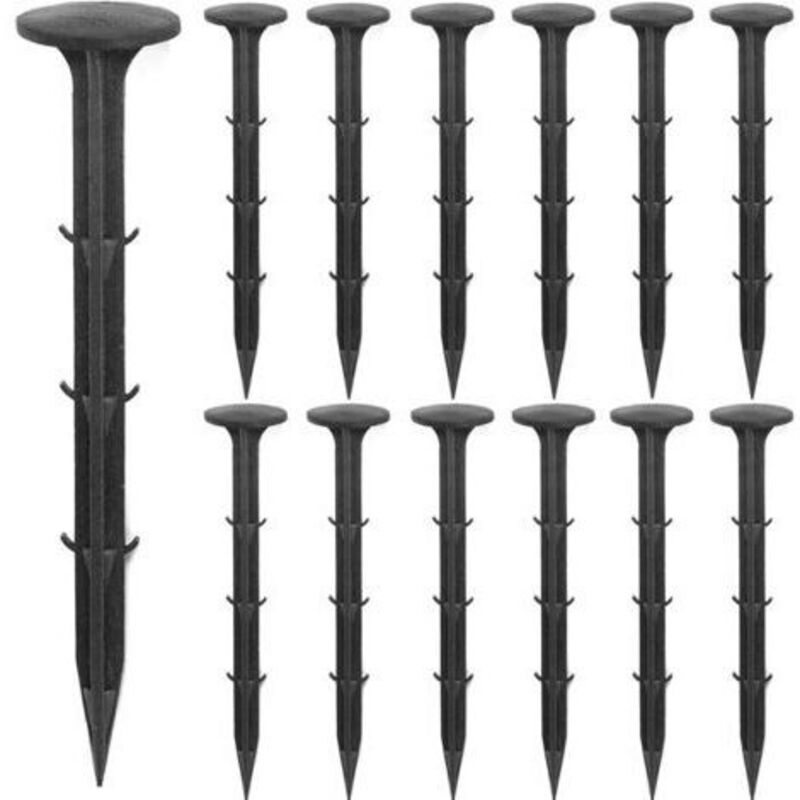 Packung Mit 160 Gartenrasen-pflöcken Aus Kunststoff, 16 Cm, Robuste Landschaftsanker, Rostfreie Nägel Für Rasenkanten Im Boden, Unkrautvlies, Plane, Kunstrasen