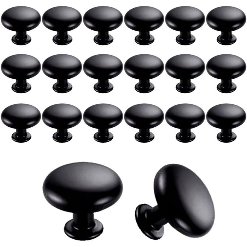 20 Stück Türknöpfe Schubladenknöpfe 28mm Vintage Möbelgriffe Knöpfe Für Küchenschränke (schwarz)
