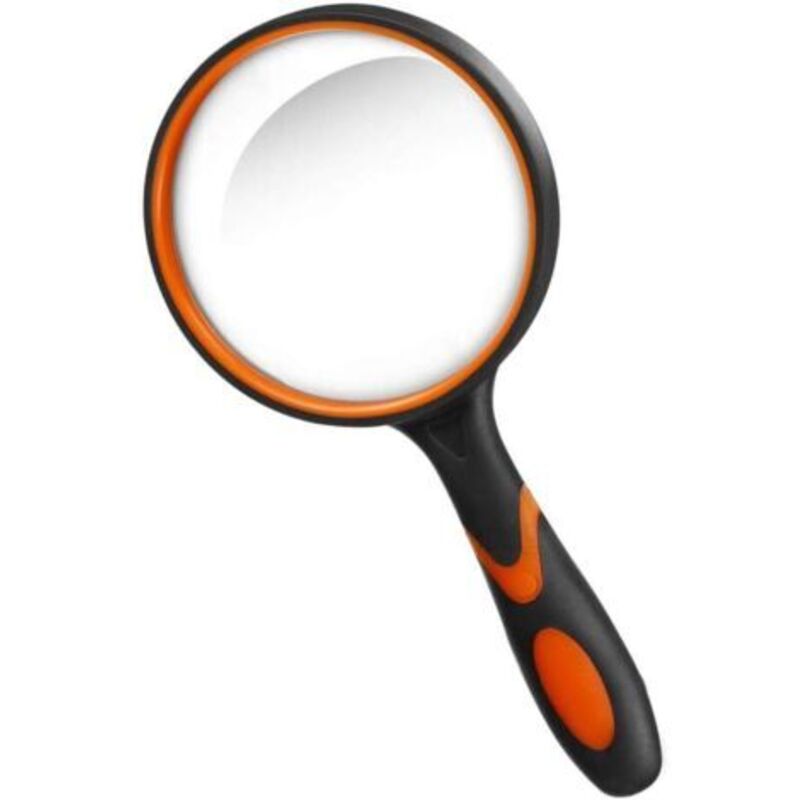 10x Lese-lupe Mit Rutschfestem, Weichem Gummigriff, 75 Mm Lupe Und Bruchsicherem Spiegel Zum Lesen, Inspizieren Und Für Insekten (grün/orange) - Orange