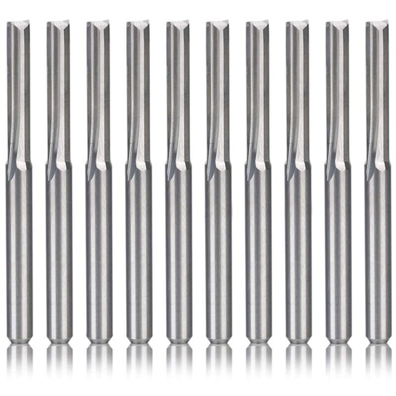 10 Stück Serie 2 Cnc-fräser 3,175 Mm Gerade Nutfräser Aus Hartmetall Für Holz Und Kunststoff