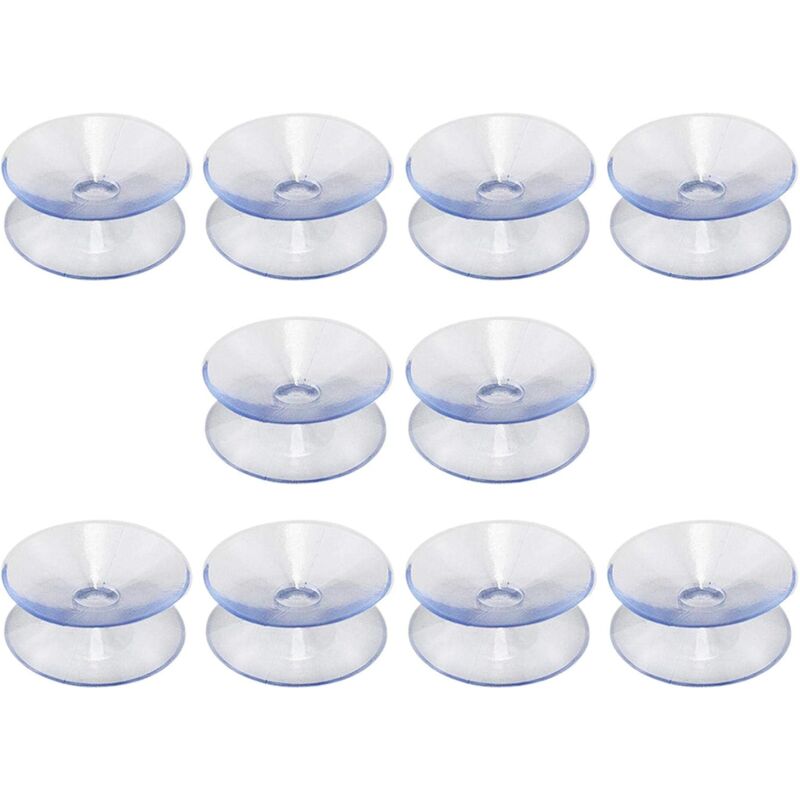 Satz Von 10 Doppelseitigen Silikonsaugnäpfen, 35 Mm – Transparent Ohne Haken – Für Glatte Oberflächen Aus Glas, Keramik Und Edelstahl