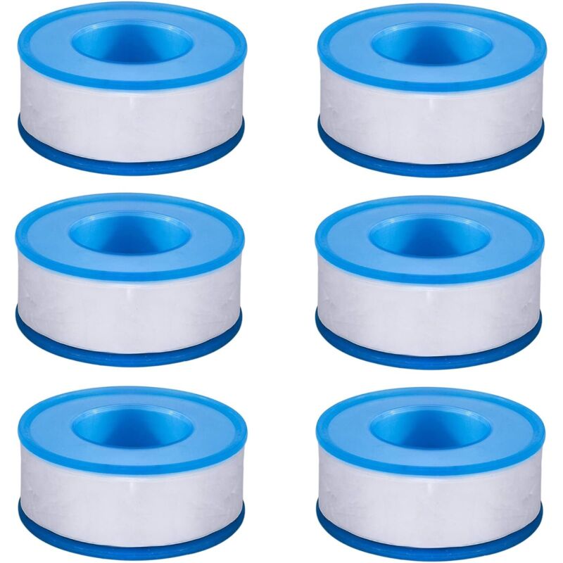 Ptfe-rohrband Für Wasserinstallateure, Teflon-dichtungsband Für Rohrverbindungen Und Duschkopf-gewinde, 6 Rollen À 3/4 Zoll (18 M)