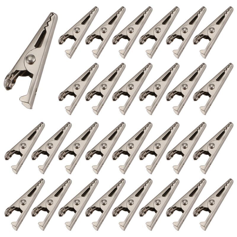 100 Stück Mini-krokodilklemmen 27mm Metall Nickel Feder Elektroniktest