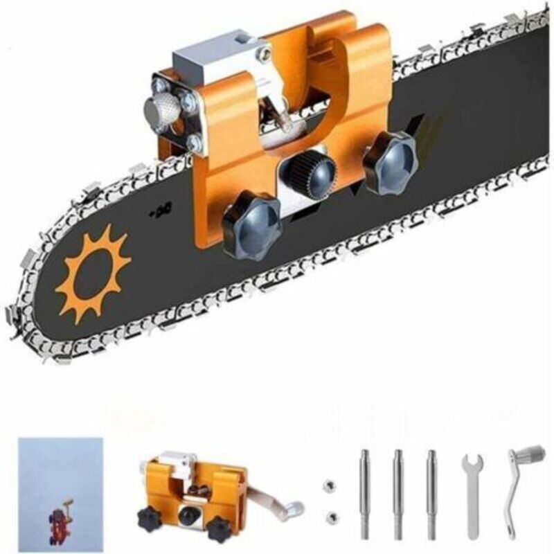 Kettensägen-schärfer, Kettensägen-schärfjig-sets Mit 3 Hartmetall-fräsern, Geeignet Für Alle Arten Von Kettensägen