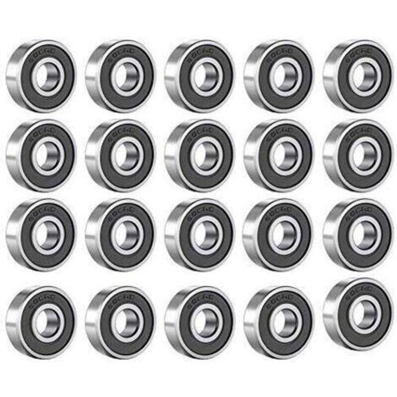 2er-pack Kugellager 608 Rs - Metall - Gerillt - Kohlenstoffstahl - Mit Doppelter Schwarzer Abdichtung - Für Skateboard, Inline-skates, Roller (8 Mm X 22 Mm X 7 Mm)