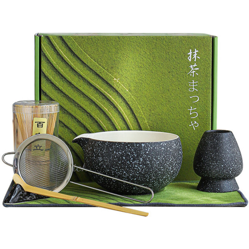 Grünes Matcha-set, 7-teilig – Bambusbesen Und Zubehör Für Latte/frühstück