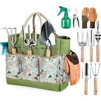 Gartenwerkzeuge, 9-teiliges Garten-set Aus Edelstahl Mit Xl-aufbewahrungstasche, Gießkanne, Handschuhe, Garten-geschenkset Für Männer Und Frauen