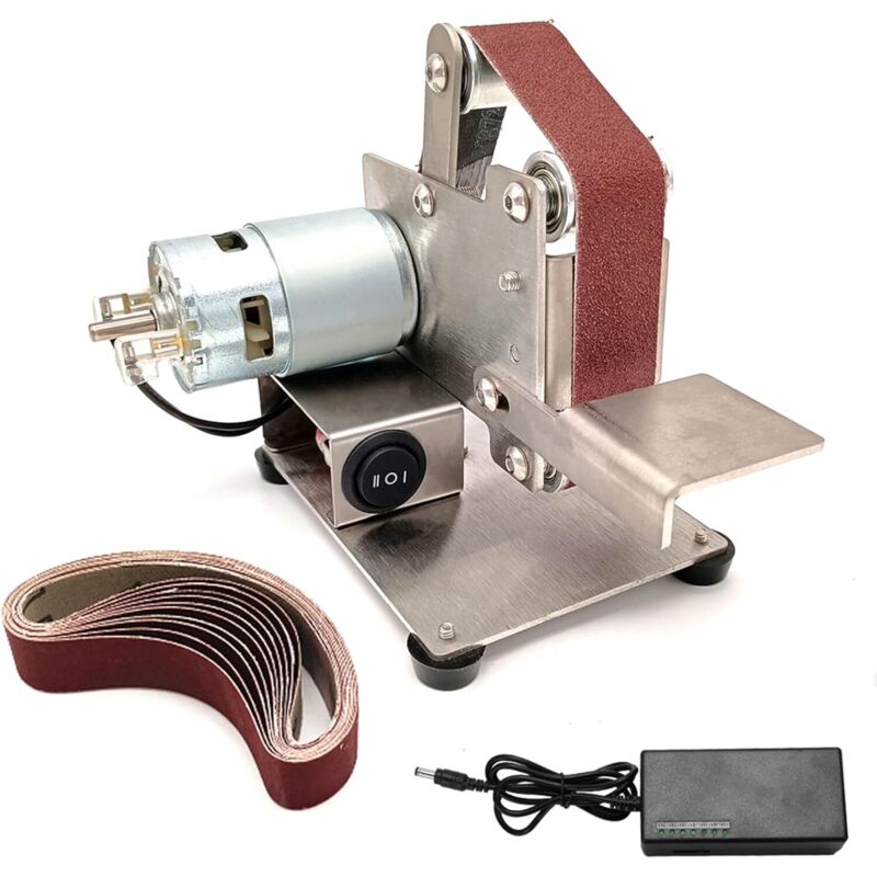 Mini-bandschleifer – Elektrischer Messerschärfer, Schleifmaschine Mit 7 Einstellbaren Geschwindigkeiten, Tischschleifer Für Holzbearbeitung, Metall Und Messerherstellung (25 Mm, 10.000 U/min)