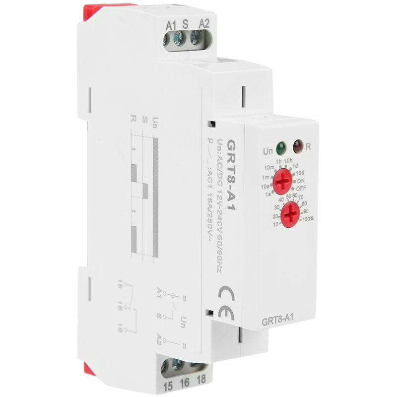 Mini-zeitrelais Für Die Einschaltverzögerung, Sehr Breiter Spannungsbereich, Ac/dc 12 V Bis 240 V, Led-anzeigen, Hutschienenmontage Für Die Hausautomation