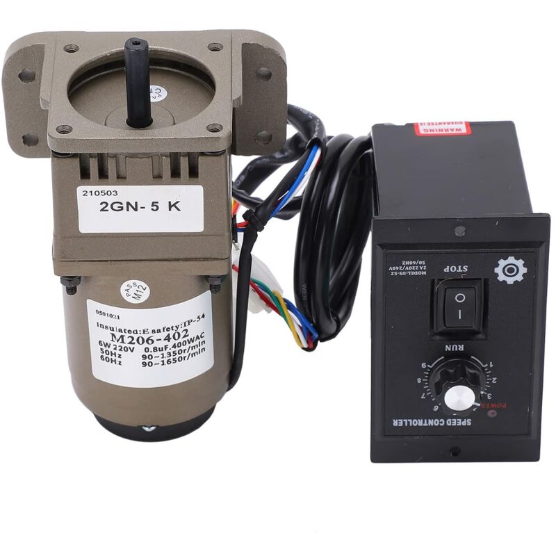 6w Elektromotor-getriebe, Ac 220v Einphasiger Asynchron-getriebemotor Einstellbare Drehzahluntersetzung (5k)