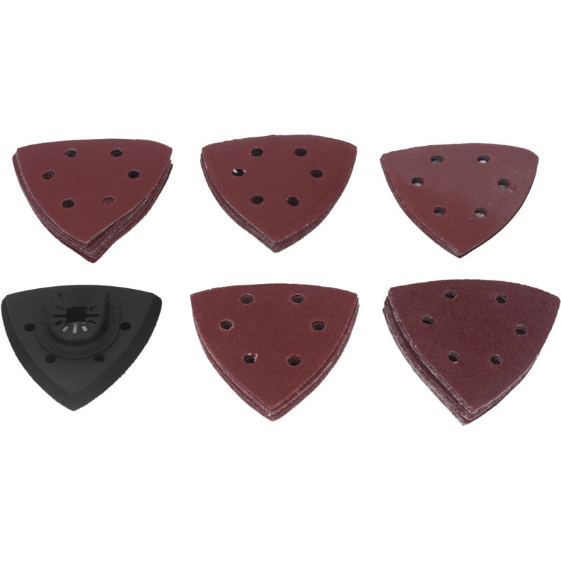 51-teiliges Schleifkissen-set Mit 6 Löchern Zur Staubabsaugung, Dreieckiges 3,5-zoll-schleifpapier Für Metall Und Holz