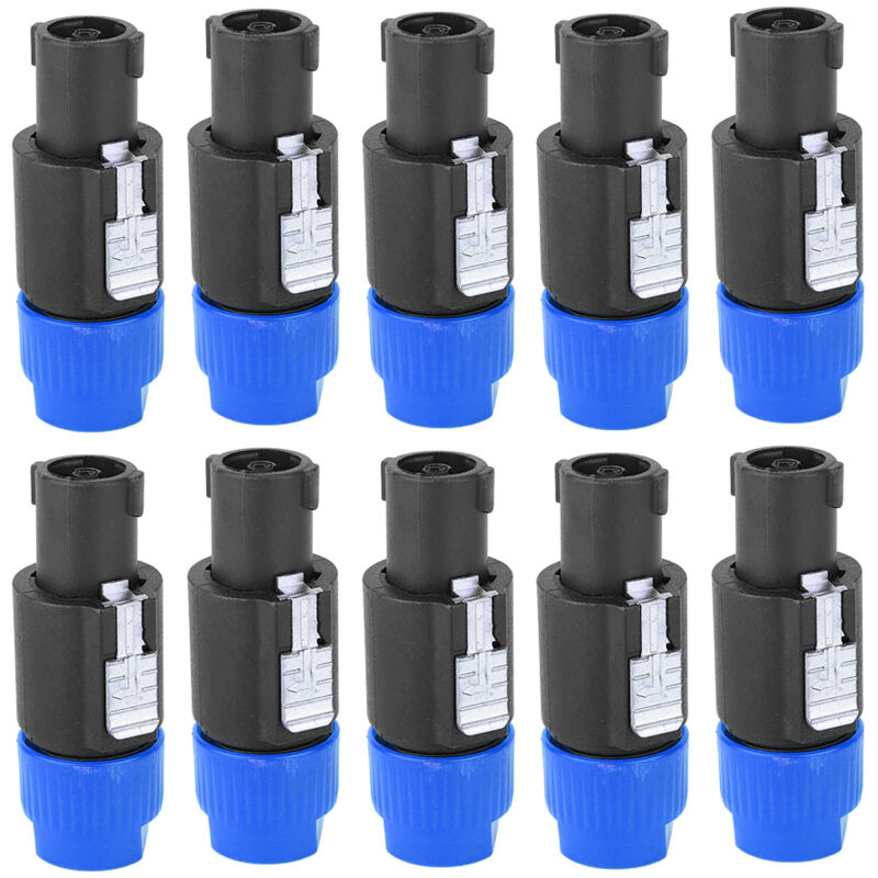 10 Stück Audio-lautsprecher-stecker C-nl4fc Speakon-kabelstecker, Wasserdichter 4-poliger Audio-video-stecker (blau)