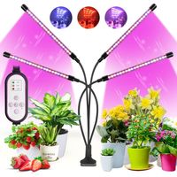 Led-pflanzenlampe - 80 Leds - Rot Und Blau - Vollspektrum - Für Zimmerpflanzen Mit Timer, 3 Modi Und 10 Helligkeitsstufen Für Gemüse H449