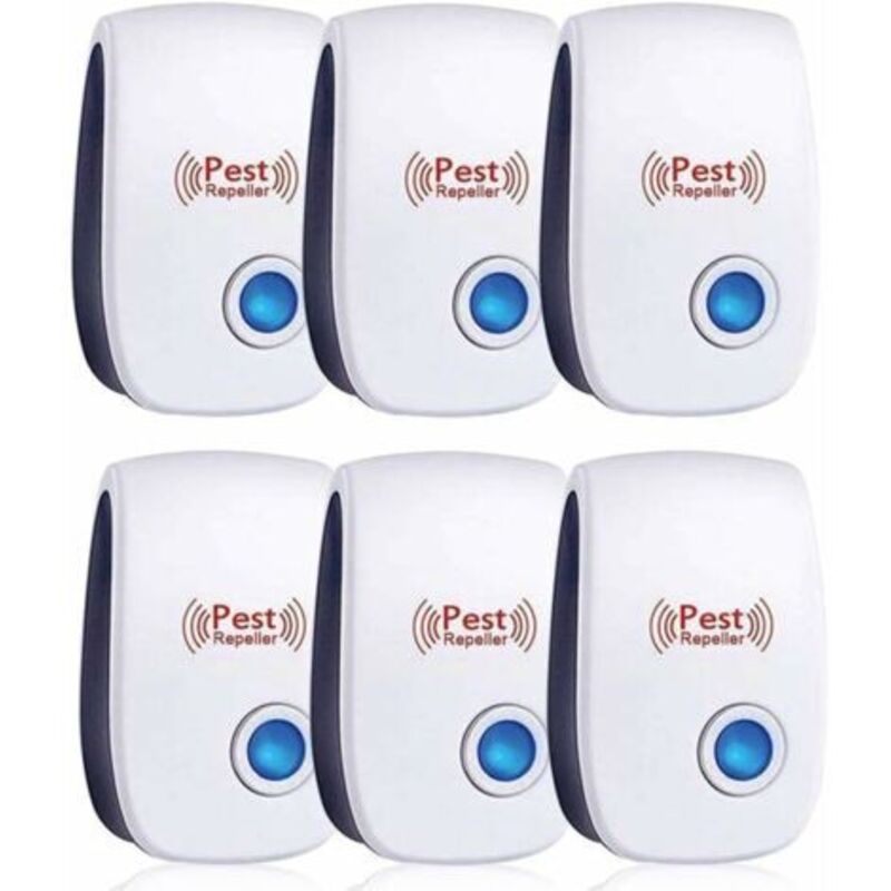 6er-pack Ultraschall-abwehrmittel, Ultraschall Gegen Mäuse, Wirksam Gegen Mäuse, Ratten, Fliegen, Mücken, Schadinsekten, Spinnen Und Kakerlaken, Sicher Und Ungiftig