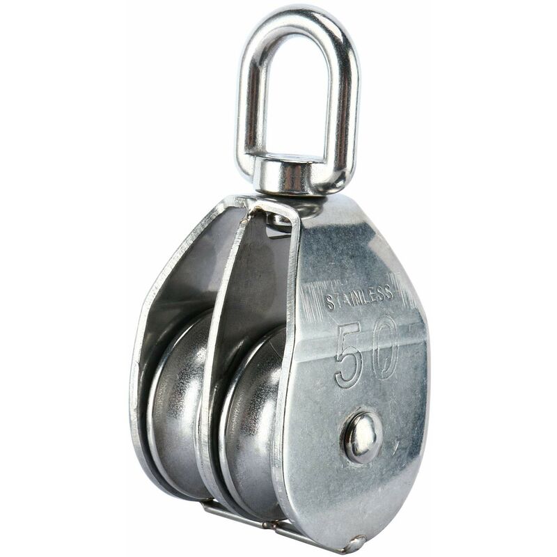Doppelrollenblock Aus Edelstahl 304 Mit Drehbarem Haken (m50)