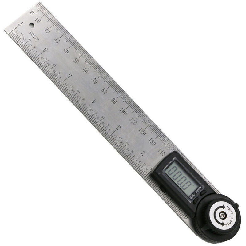 1 Stück Digitale Winkelmesslehre, Goniometer, Messbereich 0-200 Mm Und Winkel Aus Edelstahl Mit Feststellfunktion, Nullpunkt-einstellung Und Großem Lcd-display, Mm/zoll-system, Für Holzarbeiten Und Ba