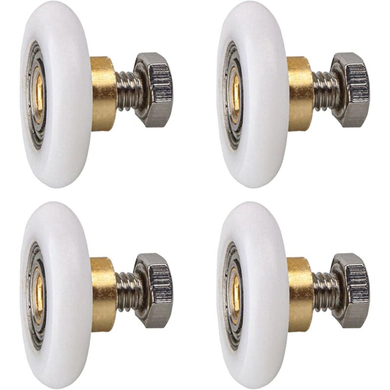 Duschvorhangrolle, Duschwagentür-rolle, Schiebetürrollen, Ersatzrolle Für Duschvorhang 4 Stück (20mm)