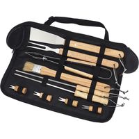 10-teiliges Set Tragbarer Grillutensilien Für Camping Mit Transporttasche, Gabel, Spatel, Zange, Tranchiermesser – Grillbesteck Für Picknick, Camping Und Zuhause