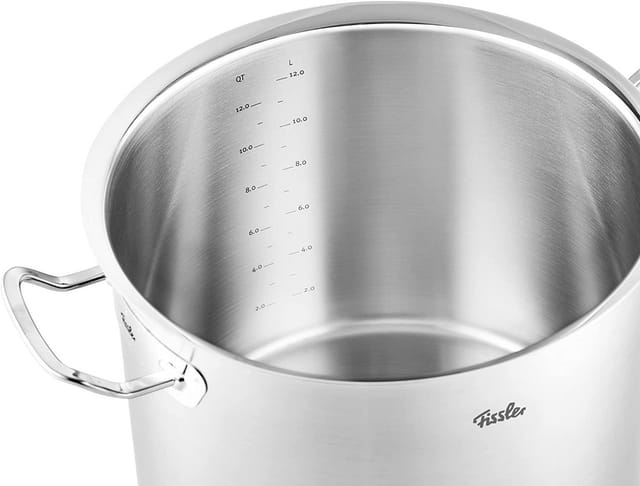 Fissler Kochtopf ORIGINAL-PROFI COLLECTION® hoher Kochtopf, Edelstahl 18/10 (2-tlg), mit breitem Schüttrand, Kaltmetallgriffen. Made in Germany