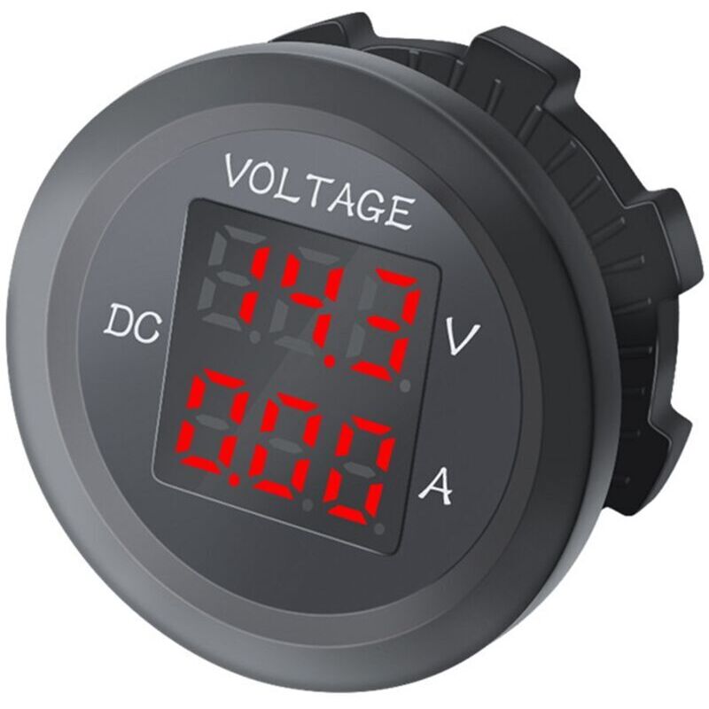Digitales Dc-voltmeter 12v 24v Doppel-amperemeter Spannungsanzeige Wasserdicht Rot Für Auto Boot Universal