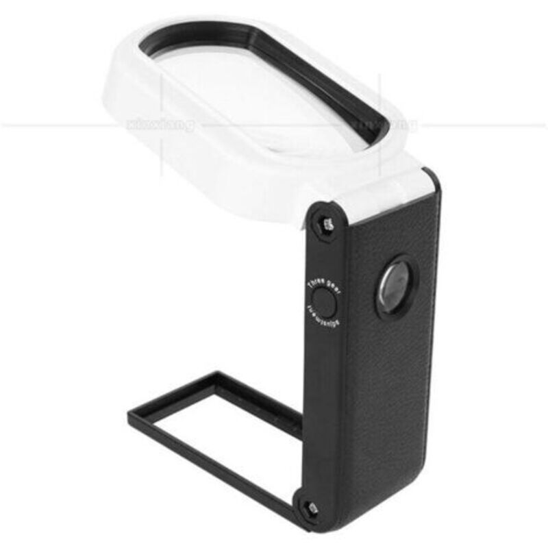 Lese-lupe 25 X 10, Beleuchtete Vergrößerungslupe, Faltbare Taschenlupe Mit 7 Leds, Lese-lupe Mit Ständer, Multifunktionale Lichtlupe Für Senioren, Kinder, Juweliere Und Zum Lesen