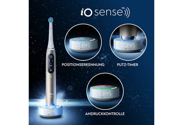 Oral-B Elektrische Zahnbürste iO Series 10, Aufsteckbürsten: 1 St., inkl. 1 Aufsteckbürste, iO Sense Schnellladestation, Lade-Reise-Etui