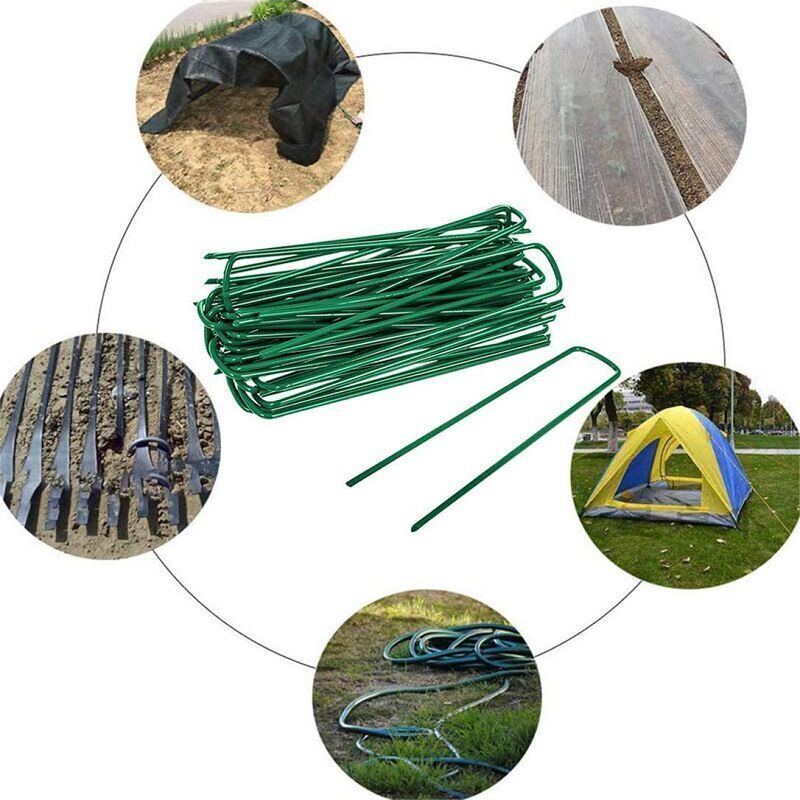 50 Gartenbefestigungspalette, U-förmige Klammern Für Rasen Zur Unkrautbekämpfung, Feuerverzinkt (höhe 150 Mm)