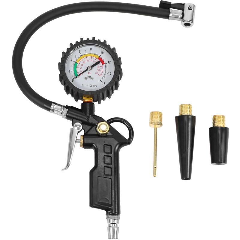 Reifendruckmesser 220 Psi Mit Luftkompressor Für Autos, Motorräder Und Fahrräder