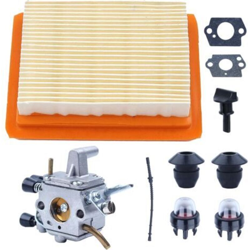 Vergasersatz Für Stihl Fs120 Fs200 Fs020 Fs202 Fs300 Fs350 Freischneider Mit Dichtung, Luftfilter, Kraftstoffschlauch Und Kraftstoffpumpe