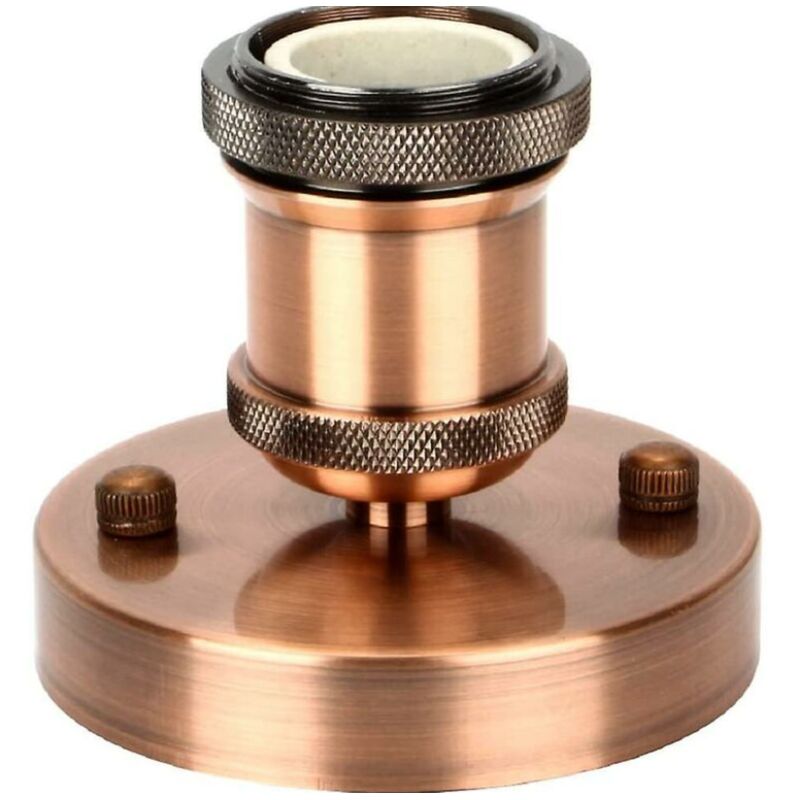 E27 Lampenfassung Vintage Adapter, Retro Keramik Lampensockel Ohne Kabel Für Innenbeleuchtung, Antik Messing Rot