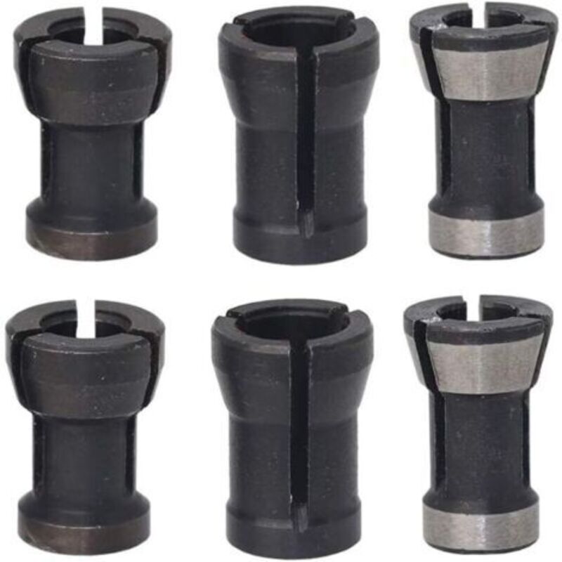 6-teiliges Hss-spannfutter-set, Spannzangen-adapter-konverter Für Oberfräsen Und Bohrmaschinen, Gravurmaschine, Fräserhalterung (6/6,35/8 Mm)