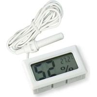 2-in-1 Digitales Lcd-thermometer Und Hygrometer Mit Externem Sensor Für Geflügelbrüter, Aquarien Und Reptilien - Weiß