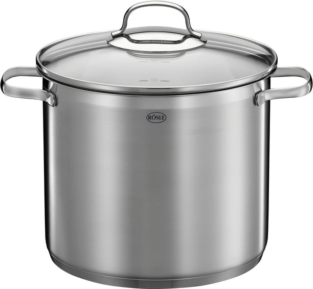 RÖSLE Suppentopf ELEGANCE, Edelstahl 18/10, spülmaschinen- und induktionsgeeignet, Ø 24 cm, 8 L
