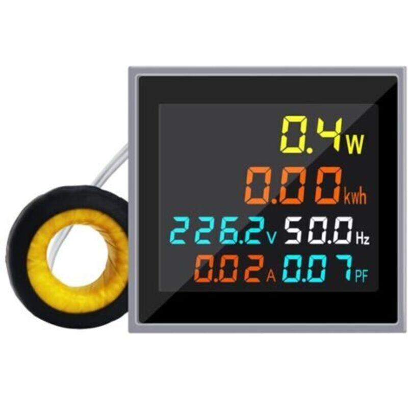 Mini-energiezähler Ca 1-phasig 110v 220v 100a Voltmeter Amperemeter Wattmeter Frequenztester Hd-lcd-anzeige Leistungsfaktor Volt-amp-monitor