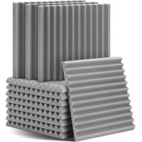 Set Aus 12 Akustikschaumstoffplatten, 30 X 30 X 2,5 Cm – Hochdichte Akustikplatte Zur Reduzierung Von Innenlärm Und Echo Für Aufnahmestudio/home-office
