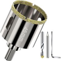Diamant-lochsäge 45 Mm – Vakuumgelötete Diamant-kronenbohrer Für Granit, Marmor, Glas, Keramik, Porzellan Und Harte Fliesen – Mit Zentrierbohrer