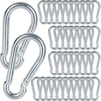 M5 Karabiner Aus Verzinktem Stahl, 60 Stück Befestigungskarabiner Für Schwere Lasten - Tragfähigkeit Von 100 Kg/220 Lb, Schaukel-karabinerhaken - 50 Mm X Φ5 Mm