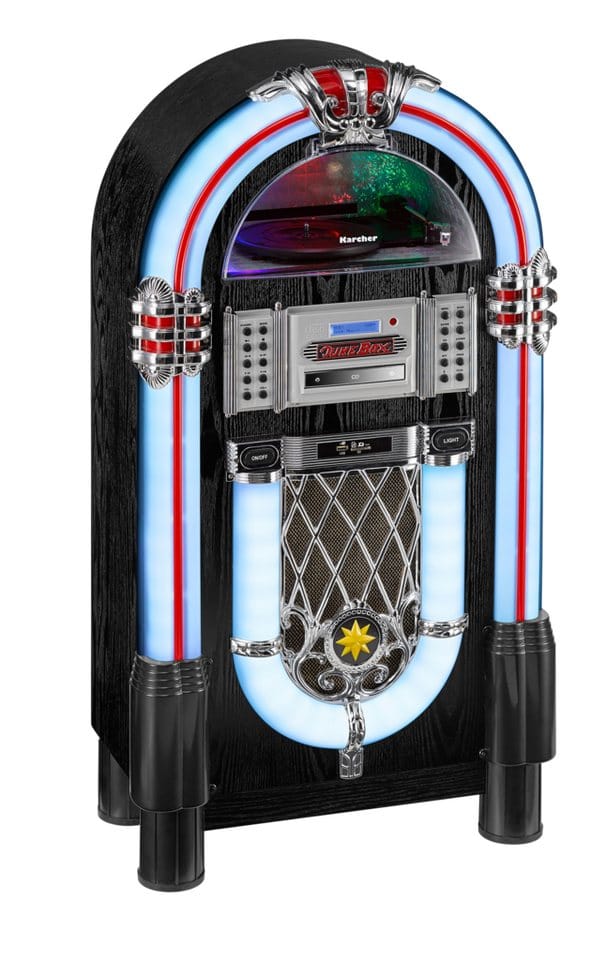 Karcher JB 6608D Retro-Radio (Digitalradio (DAB), FM-Tuner, UKW mit RDS, 40 W, USB & SD für MP3-Wiedergabe, Schallplattenspieler, CD/MP3-Player)