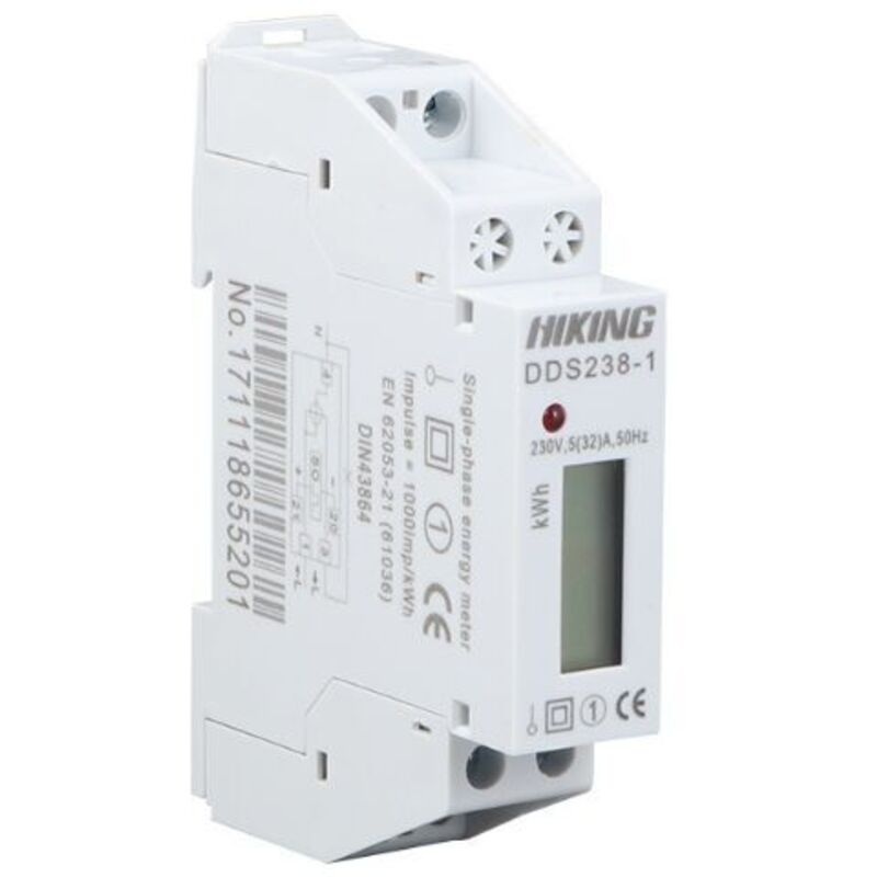 Dds238-1 5(32)a Din-schienen-stromzähler Für Einphasige Systeme Mit Mid-zertifikat Und 0,25a -40a. 50hz, 1000 Imp/kwh (basic)