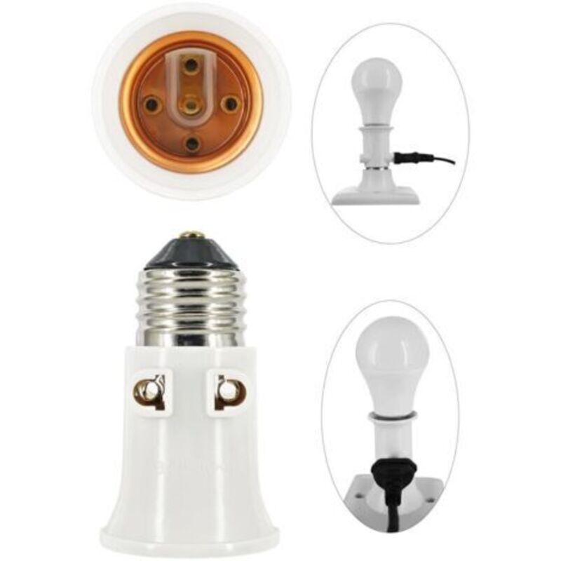 Lampensockel-adapter E27, Umwandlung In Steckdose Und E27-fassung, 2 Stück