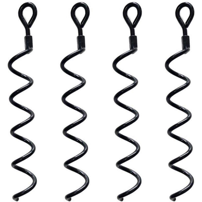 Hochleistungs-spiral-bodenanker-set, 38,5 Cm, Für Schuppen. Ideal Als Anbindepfahl Für Hunde Zur Sicherung Von Tieren, Zelten, Pavillons Und Schuppen, 4er-pack