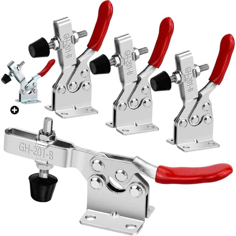 4 Stück Sauterelle Klemme Gh-201-b, Hebelspanner Mit Einer Haltekraft Von Ca. 90 Kg, Rutschfest, Schnelle Lösung, Robust – Mit Spanner Gh-201