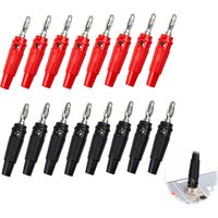 4mm Bananenstecker, 16 Stück, Rote Und Schwarze 4mm Bananenstecker (männlich), Hifi-lautsprecher-din-bananenstecker, 6,35-mm-klinke, Bananenbuchse, Anschluss Für Av-receiver Und Lautsprecher