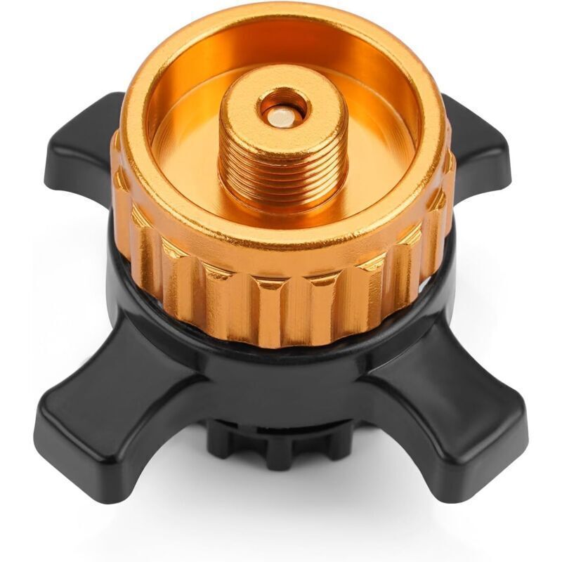 Gaskartuschenadapter, Flaschenadapter Für Easy-click/cv-gaskartuschen, Übergang Von Bajonettverschluss Auf 7/16"-gewindeanschluss, Goldfarben, 1 Stück