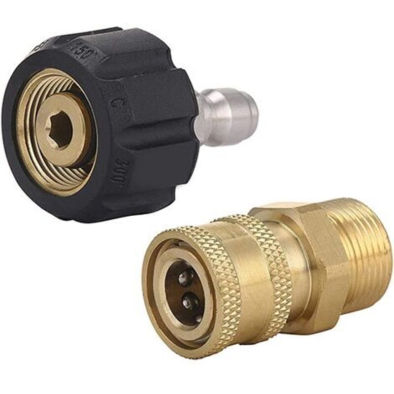 Schnellkupplung Hochdruckreiniger 3/8" M22 Stecker Buchse Messing Schnellverschluss Kupplung Hochdruckreiniger-kit 1 Paar