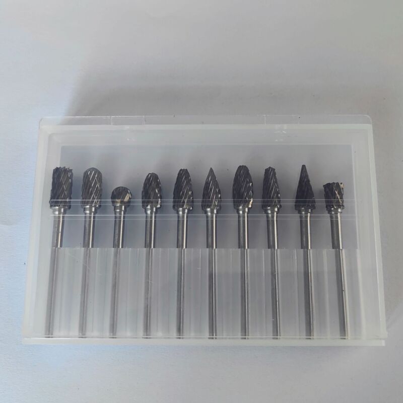 10 Stück Hartmetall-rotationsfräser, Satz Von Doppelschneid-fräsern Mit 3 Mm Schaft, Werkzeugset Zum Polieren, Bohren, Schleifen Und Gravieren Von Metall, Holz Und Jade