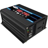 Spannungswandler Für Auto, 12 V Dc Auf 220 V Ac, Mit Zigarettenanzündersteckdose Und Digitalanzeige – Autoladegerät Für Laptop Und Telefon Auf Reisen – Schwarz
