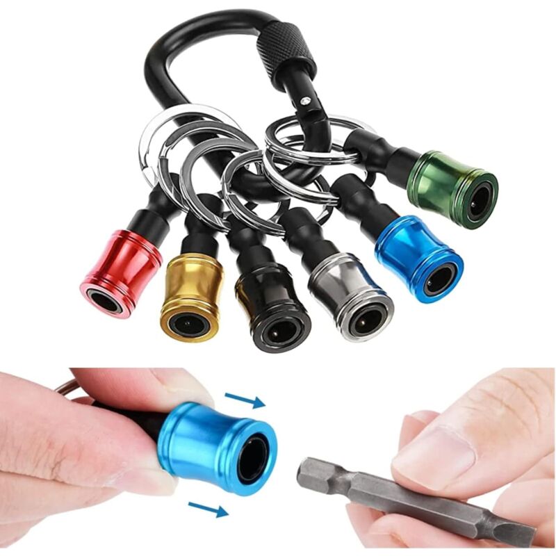 Bohrfutter-adapter, 1/4-zoll-sechskant-stangenverlängerung, Satz Aus 12 Drehbaren Magnetischen Schraubendreher-bit-haltern Aus Aluminiumlegierung