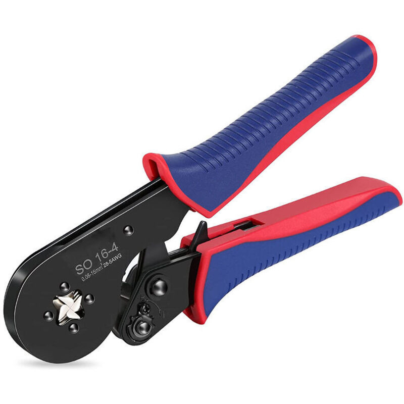 Zange Zum Verpressen Von Kabelschuhen – Selbstjustierende Ratschen-crimpzange – Crimpbereich 0,08-16 Mm² – Ergonomisches Design Für Komfort - So16-4