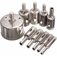 Diamant-lochsägeset Zum Schneiden Von Glas, Fliesen, Keramik Und Marmor (8 Mm, 10 Mm, 12 Mm, 14 Mm, 16 Mm, 18 Mm, 20 Mm, 22 Mm, 26 Mm, 50 Mm)